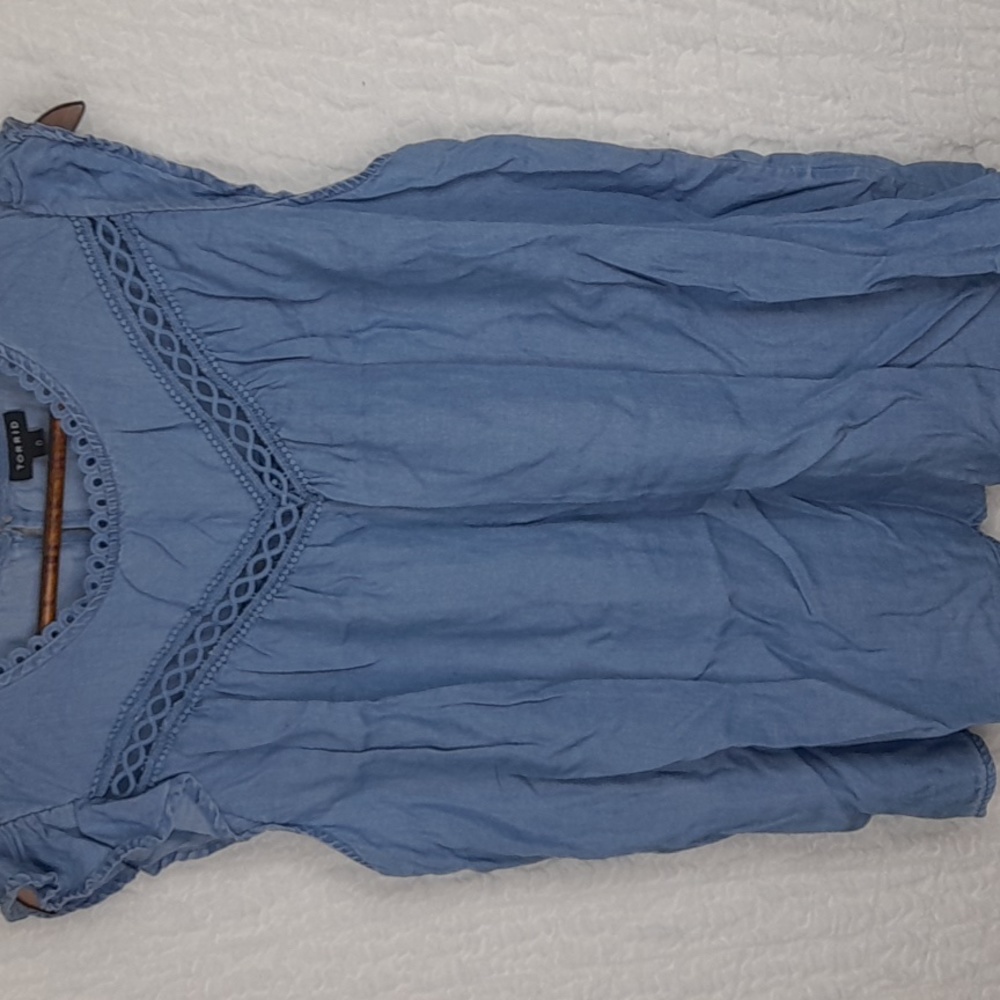 Torrid Top Blouse Size 0 Blue #A55